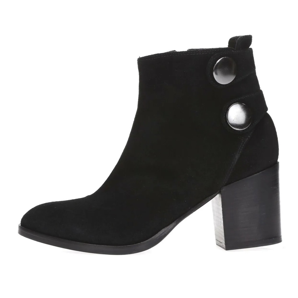 Alberto Fermani Black Suede Heeled Booties 5 *New W/Box*